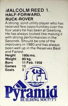 1980 Pyramid Geelong Cats #1 Malcolm Reed Back